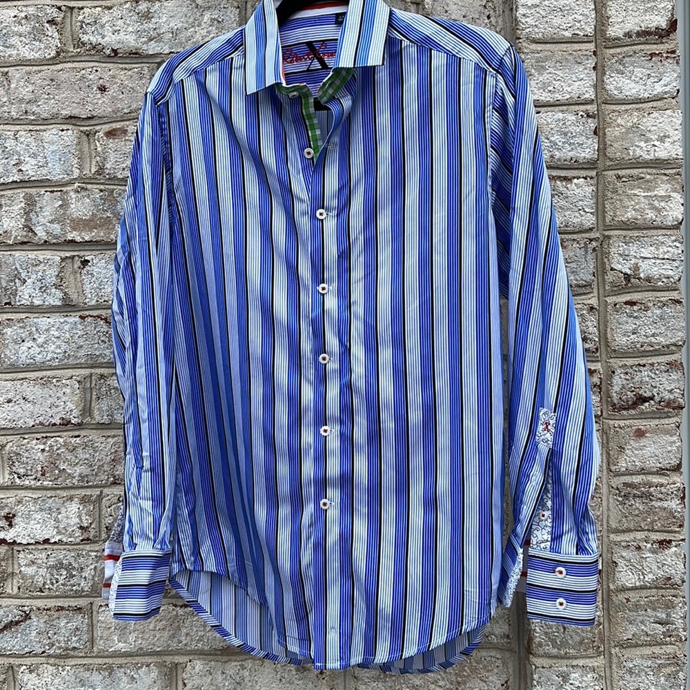 Robert Graham Blue Stripe Button Down